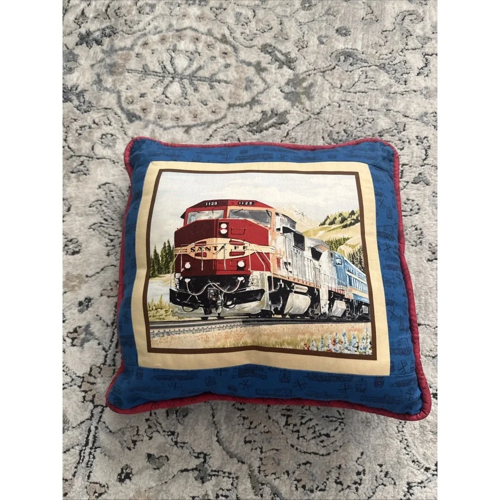 Vintage Handmade Atchison, Topeka and Santa Fe Railway (AT&SF) Train Pillow 16